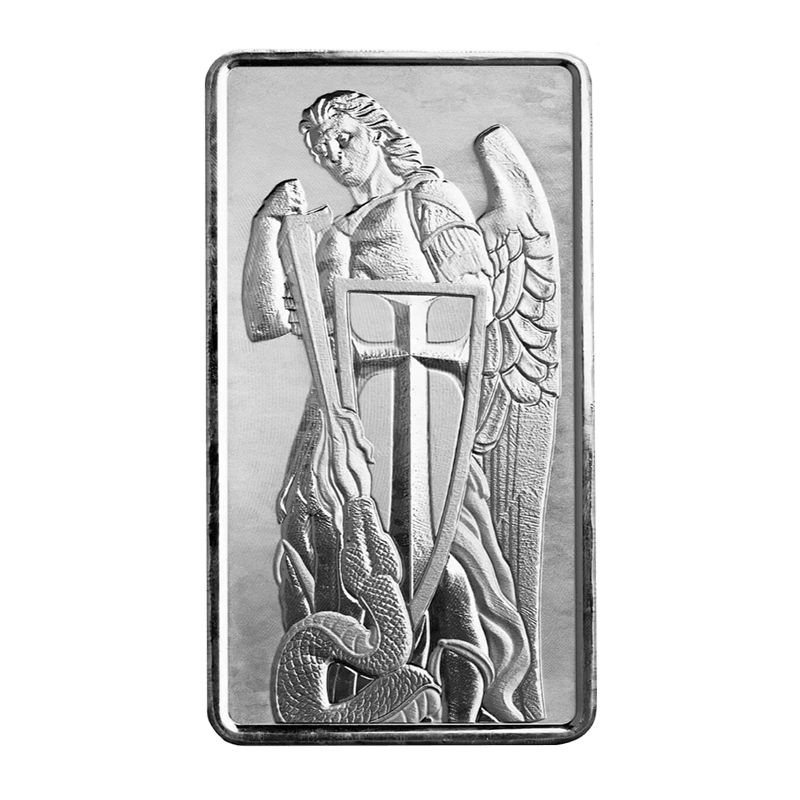 Image for 10 oz Archangel Michael Silver Bar from TD Precious Metals